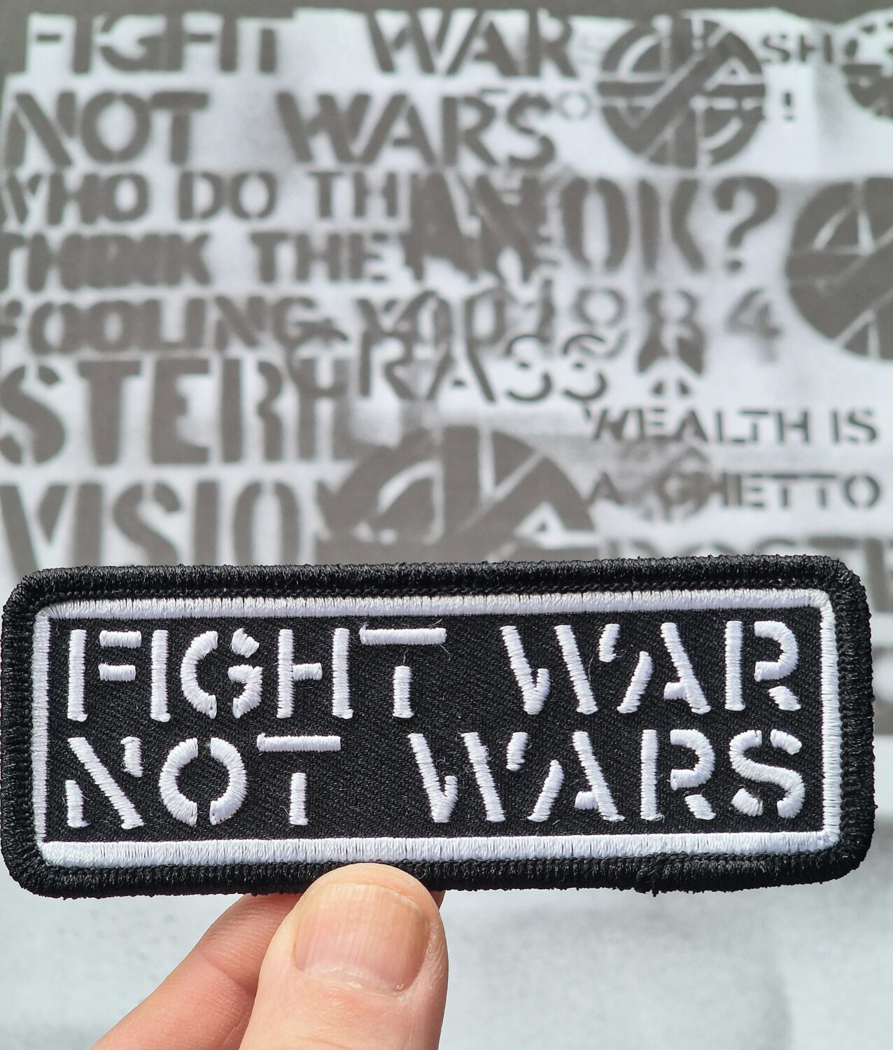 Crass FIGHT WAR NOT WARS Embroidered Patch